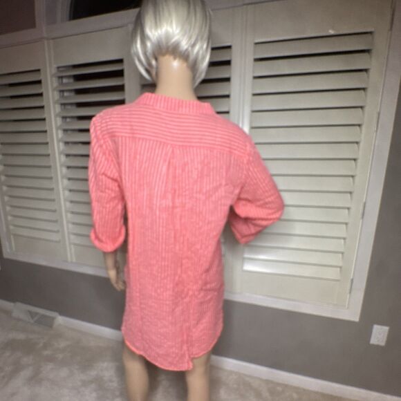 Soft surroundings MEDIUM shirt M pockets tunic beach 100% cotton - Picture 5 of 10